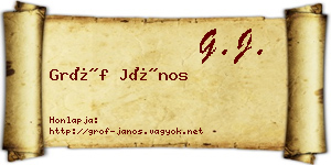 Gróf János névjegykártya
